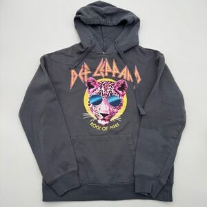Def Leppard Rock of‎ Ages Graphic Hoodie Charcoal Grey XS
